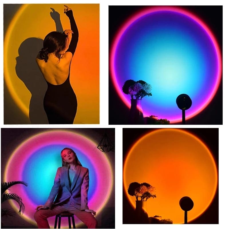 15 in 1 Rainbow Sunset Lamp, Led Projector Night Light, Rgb Controllable 360° Rotated Romantic Visual, Almunium Lens Sunset Projection Lamp, Wall Decoration USB Operate Rainbow Sunset Projector Lamp 15 in 1 Rainbow Sunset Lamp, Led Projector Night Light, Rgb Controllable 360° Rotated Romantic Visual, Almunium Lens Sunset Projection Lamp, Wall Decoration USB Operate Rainbow Sunset Projector Lamp
